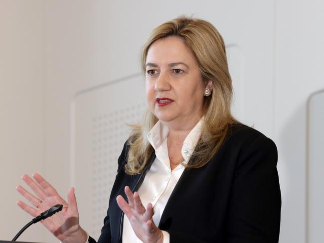 Annastacia Palaszczuk Premier of Queensland, at a press conference, Brisbane City, 18th September 2023 - Photo Steve Pohlner