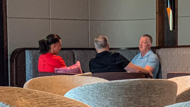 Raymond Faitala-Mariner (L) pictured meeting with Phil Gould at the Canterbury Leagues Club. Picture: Supplied