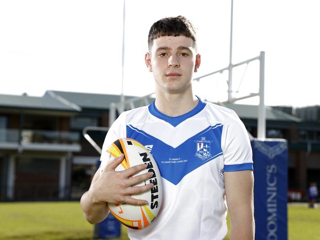 St Dominic’s College fullback Liam Ison at the school in Kingswood. Picture: Jonathan Ng