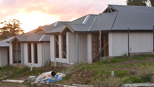 More unfinished homes at O’Halloran Hill in southern Adelaide. Picture: Keryn Stevens