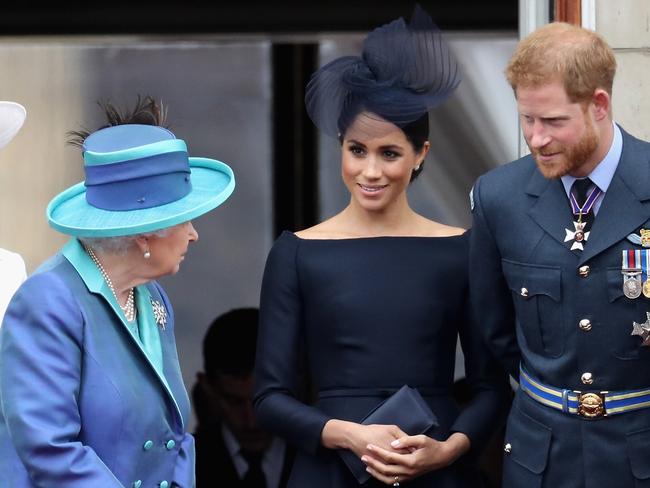 The Queen with Harry and Meghan in 2018. Picture: Chris Jackson/Getty Images