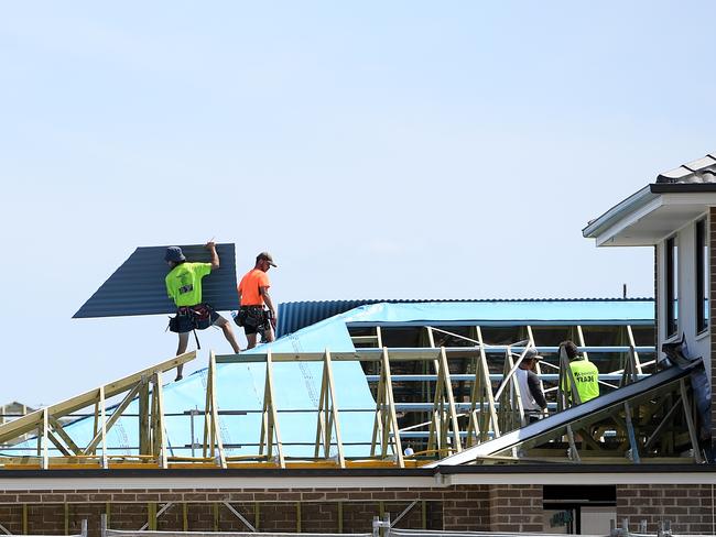 A general view of housing construction at Marsden Park, north west of Sydney, Tuesday, October 17, 2017. (AAP Image/Dan Himbrechts) NO ARCHIVING