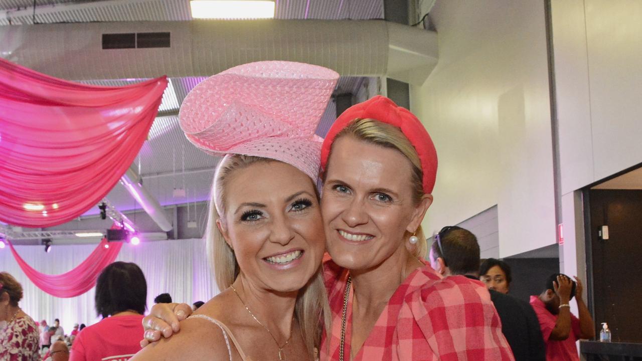 Michelle Massey and Brooke Douglas at Pink Ribbon Race Day in the Events Centre, GCTC Bundall. Pic: Regina King