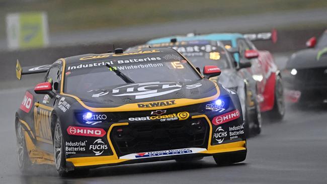 Mark Winterbottom during the wet weather-affected round in Taupo. Picture: Getty Images