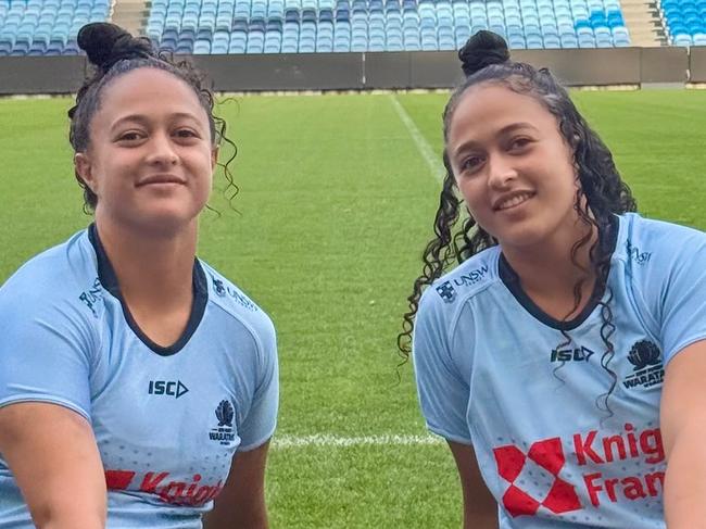 The twin sisters playing for the Waratahs. Nicole Nathan is on the right.