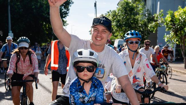 DJ on the Bike Dom Whiting hit the streets of Darwin for the first time. Picture: Pema Tamang Pakhrin