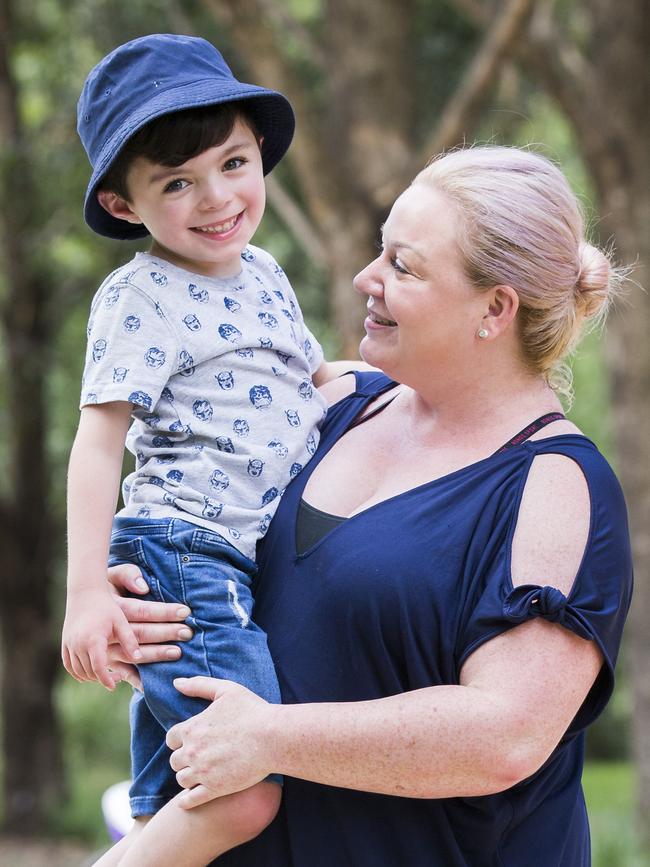 Jasmyne Blanche with her son Ruben Micallef, 6, who attends Parramatta West Public School. Picture: Dylan Robinson