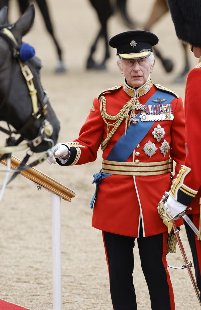 King Charles III doing his inspection. Picture: Getty