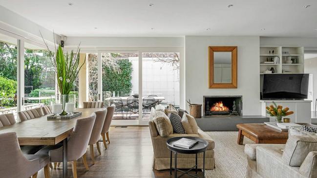 The Prahran property’s luxe living area.