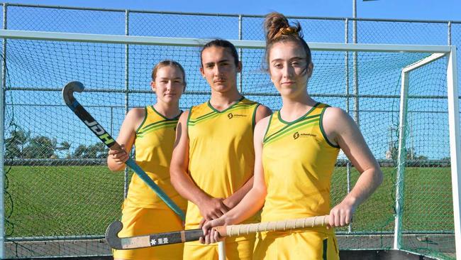 Three Mackay players, Claire Colwill, Noah Gauci and Keeley Walker, were sent to Europe to play with the Under-16s Schoolboys and Schoolgirls Australian field hockey teams. 24/05/19. Picture: Aidan Cureton