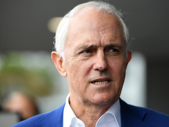 Former prime minister Malcolm Turnbull speaks to media after delivering an address at the NSW Smart Energy Summit in Sydney, Tuesday, December 4, 2018. (AAP Image/Dan Himbrechts) NO ARCHIVING