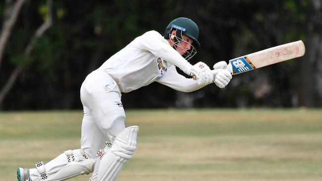 Iona College batsman Liam JohnsAIC First XI cricket between St Peters and Iona College.Saturday March 4, 2023. Picture, John Gass