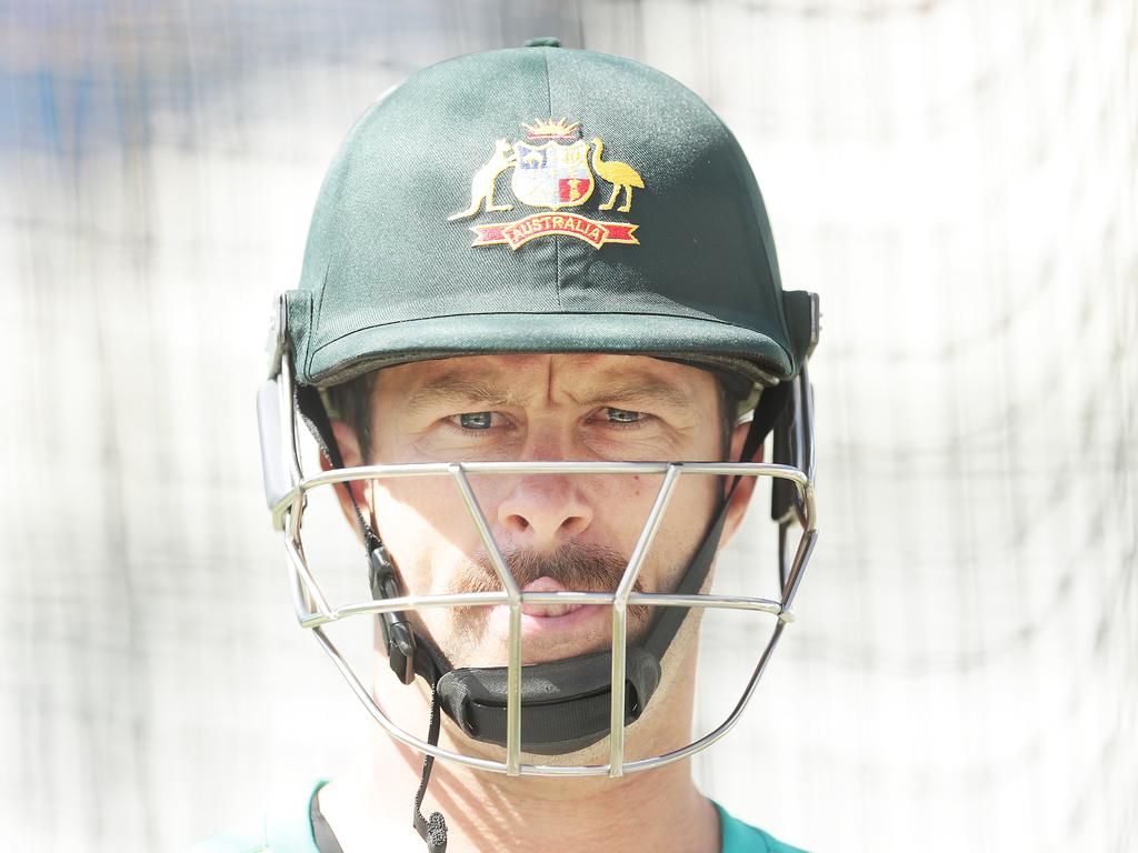 Matthew Wade during an Australian nets session.