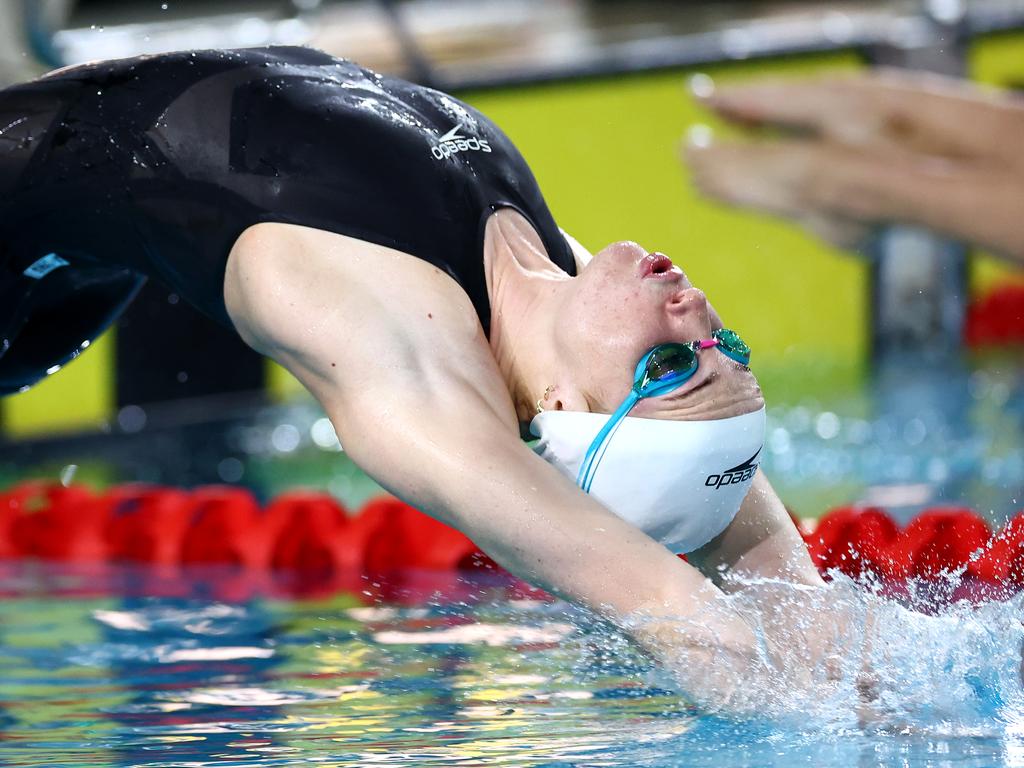 Mollie O’Callaghan unlikely to swim the 100 metres backstroke despite qualifying. Picture: Quinn Rooney/Getty Images