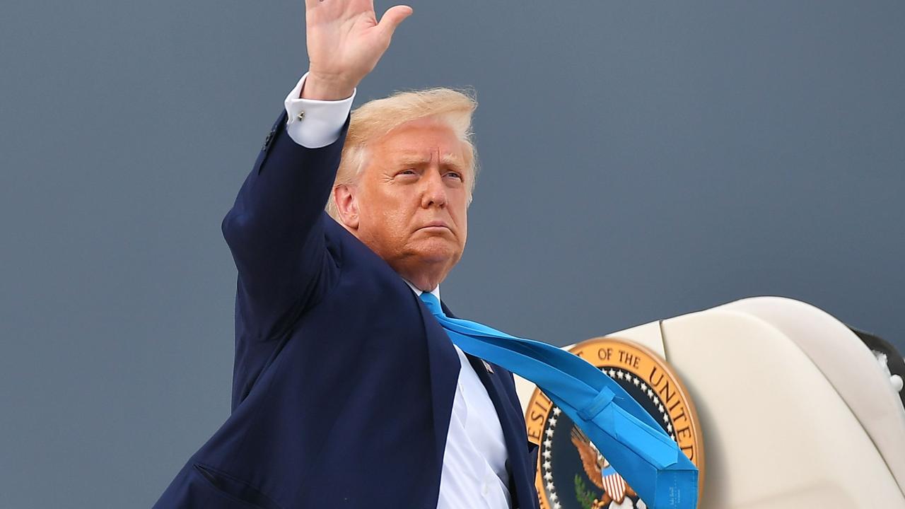 Donald Trump boarding Air Force One yesterday. Picture: Mandel Ngan/AFP