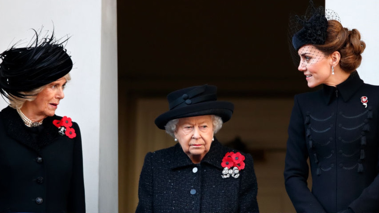 Kate and Camilla got pride of place with the Queen. Picture: Max Mumby/Indigo/Getty Images