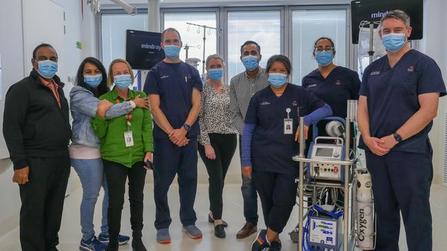 Ajay Manchandani returned to Barwon Health to thank health workers. Picture: Supplied