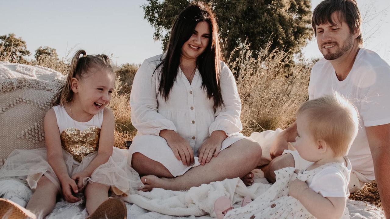 Cleo Smith, 4, pictured with mum Ellie Smith, her sister Isla and stepfather, Jake Gliddon. Source: Facebook.