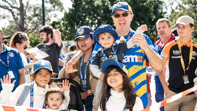 Tia, Ashleigh, Thida, Kai, Michael and Chloe were one of the first in line for the momentous day. Picture: Monique Harmer