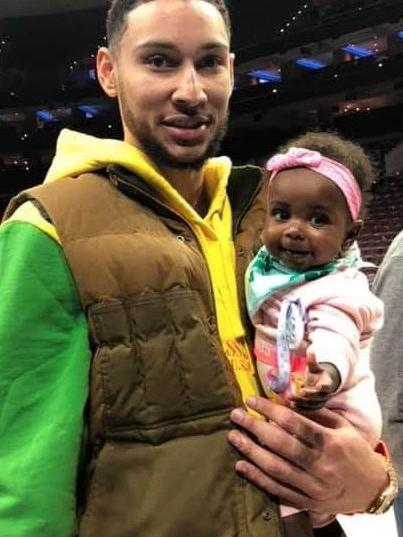 Ben Simmons with his baby niece, Savannah.