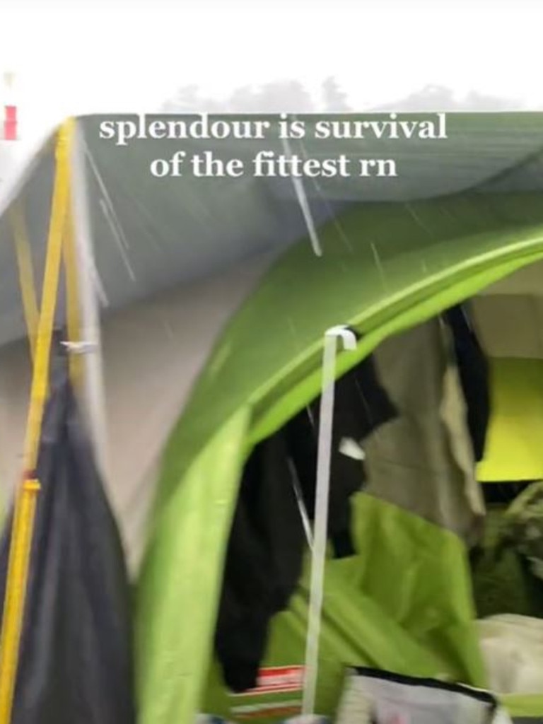 One user panned to drenched tents and described it as ‘survival of the fittest’