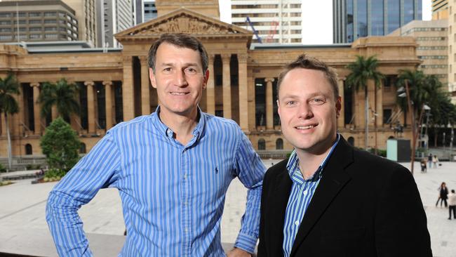 Graham Quirk as Lord Mayor with his Deputy Adrian Schrinner, who was voted in as new mayor last week. 