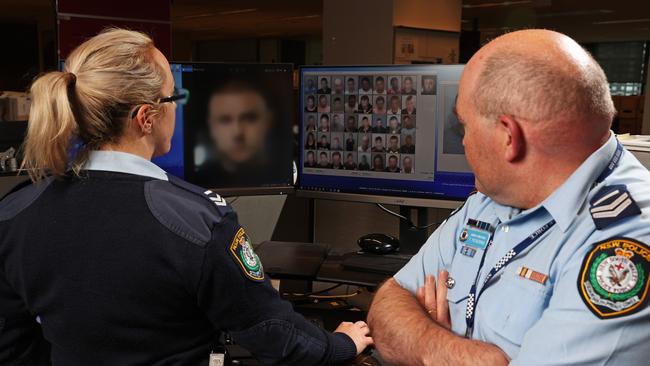 Facial recognition technology is used to identify dozens of potential suspects by matching CCTV footage against mugshots. Picture: Tim Hunter