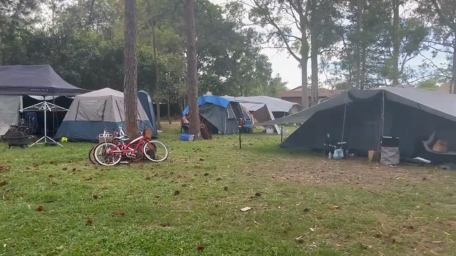 Watch now: Tent city springs up in Steven Mile's electorate
