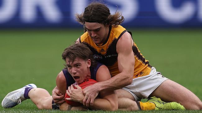 Young guns Caleb Serong and Jai Newcombe impressed for their respective teams. Picture: Getty Images