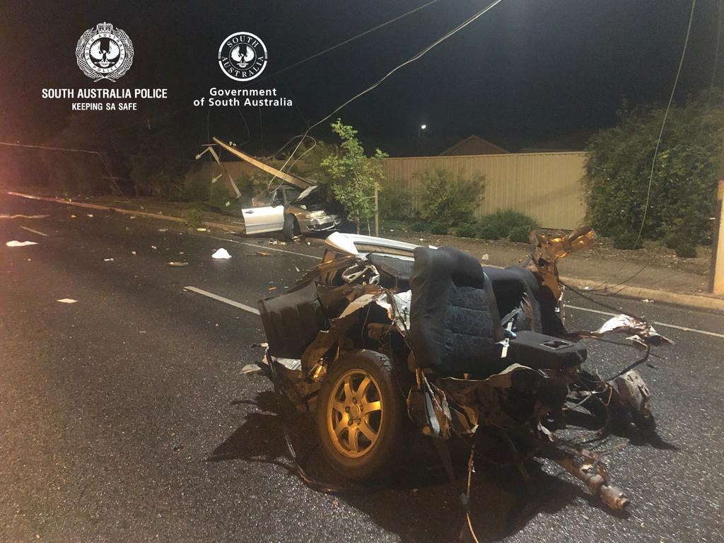 The crash caused the vehicle to split into two. Picture: Supplied