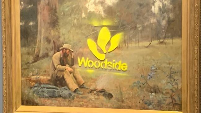 The defaced McCubbin painting.