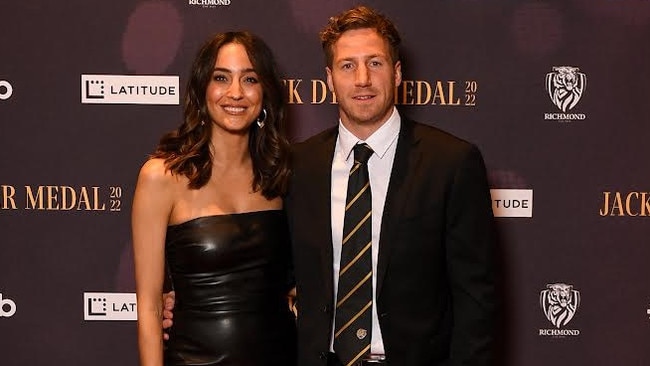 Abbey Gelmi and Kane Lambert at the Jack Dyer Medal. Picture: AFL Photos