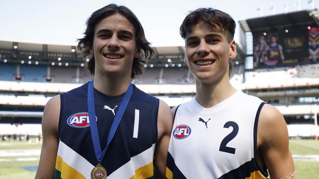 Carlton father-son prospects Ben and Lucas Camporeale are two AFL Draft prospects to watch in 2024. Picture: Getty Images