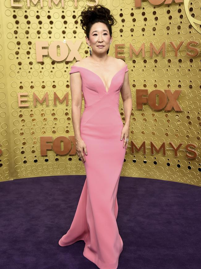 Sandra Oh arrives at the 71st Primetime Emmy Awards. Picture: AP