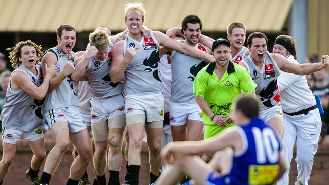 Sunbury's Xavier Linton watches North Ballarat celebrate at full time. Picture: Stuart CAS Walmsley