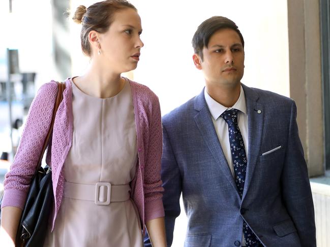 SYDNEY, AUSTRALIA - NewsWire Photos DECEMBER 7, 2020: Hannah Quinn and Blake Davis pictured as they arrive at the Supreme court in Darlinghurst. Trial continues for Hannah Quinn and Blake Davis over the alleged samurai sword murder of rapper Jett McKee.Picture: NCA NewsWire / Damian Shaw