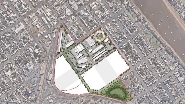 The Rockhampton railyards have been split into three precincts.