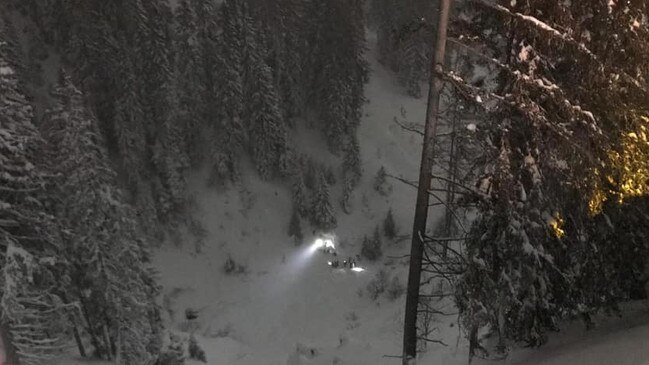 Max was swept down a steep valley and buried under two metres of snow. Picture: Bergrettung St. Anton am Arlberg