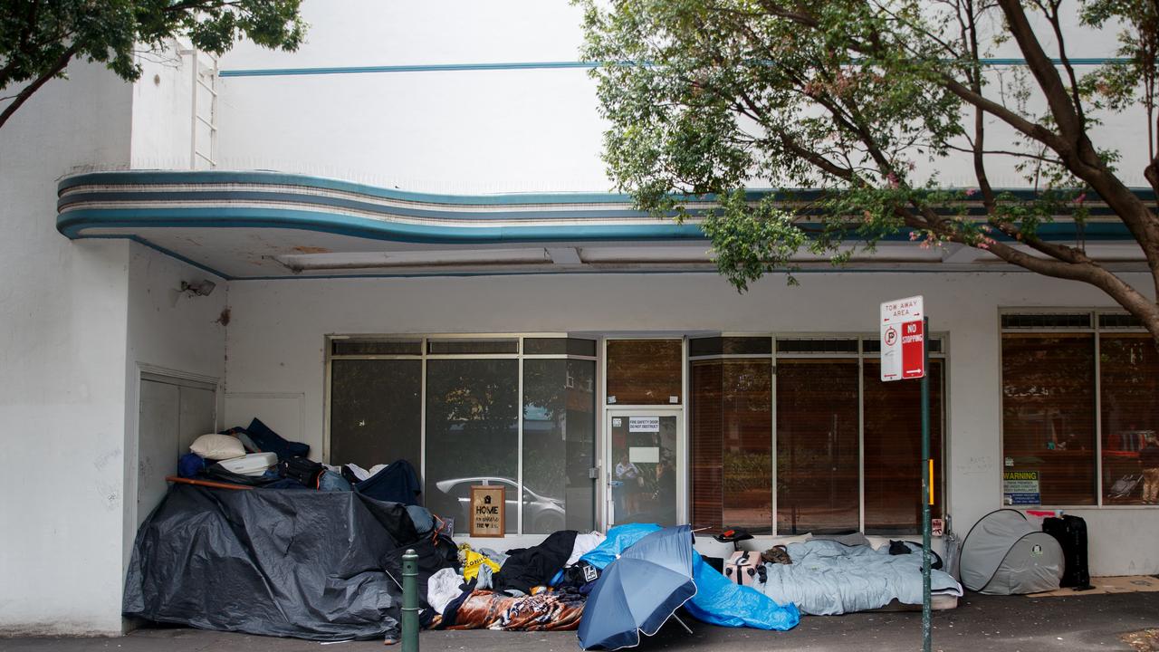 Rough sleepers on Orwell St in Potts Point. Picture: NCA NewsWire / Nikki Short