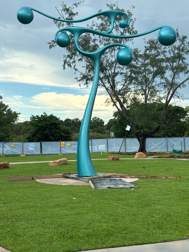 Bundilla Beach sculpture Coriolis on Thursday afternoon.