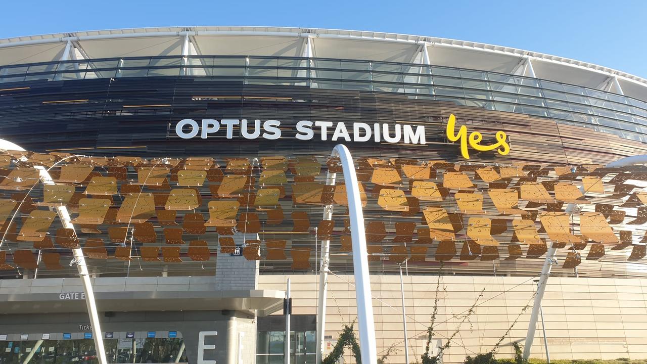 Optus Stadium in Perth where the party’s official campaign launch was held. Picture: News.com.au