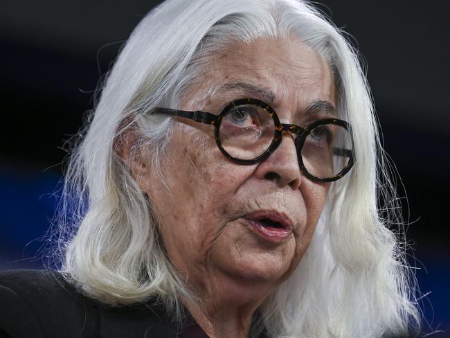 CANBERRA, AUSTRALIA, NewsWire Photos. SEPTEMBER 6, 2023: Distinguished Professor Marcia Langton, Anthropologist, Geographer & Academic addresses the the National Press Club of Australia in Canberra. Picture: NCA NewsWire / Martin Ollman