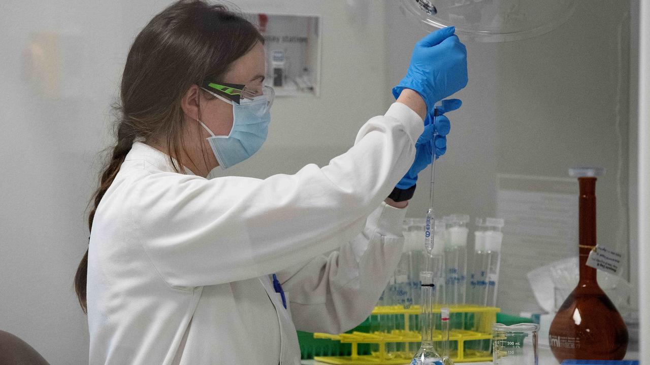 Analytical chemists working at the AstraZeneca laboratories in Sydney. Picture: NCA NewsWire/Bianca De Marchi