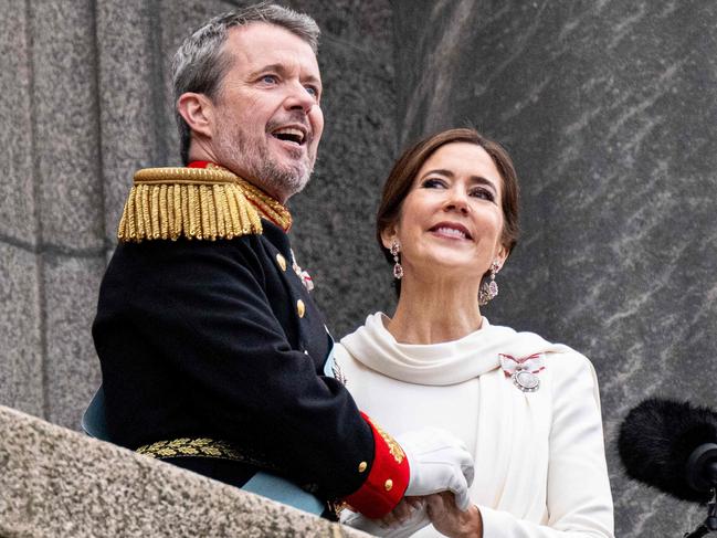 King Frederik X of Denmark and Queen Mary of Denmark greet the crowd after the King's accession to the throne. Picture: AFP / Denmark OUT