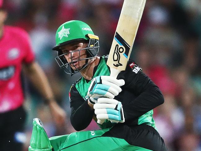 Stars' Peter Handscomb sweeps during BBL match Sydney Sixers v Melbourne Stars at the SCG. Picture. Phil Hillyard