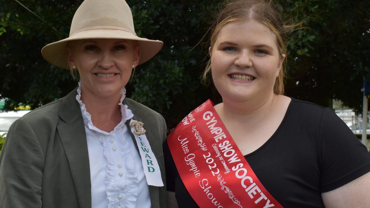 Karen Robinson and Bronte O'Sullivan at the first day of the Gympie Show, 2022.