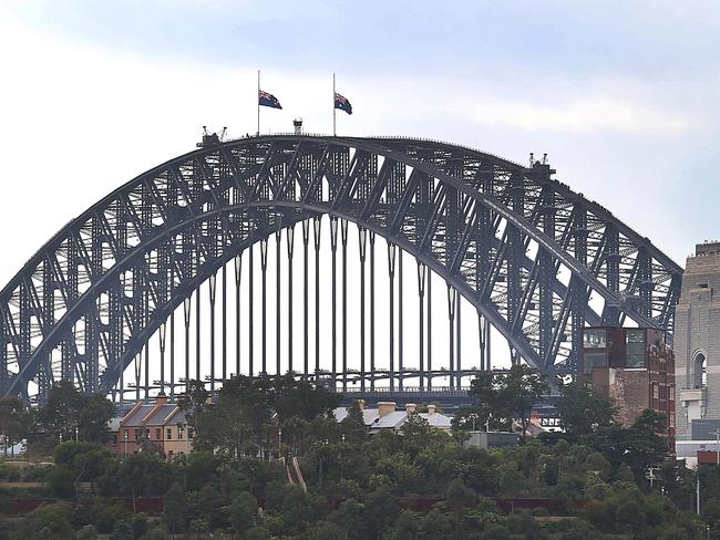 Sydney Harbour Bridge Australian flag half mast today | news.com.au ...