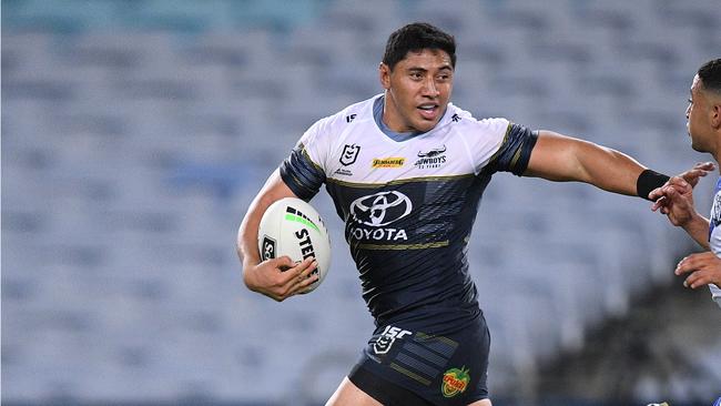 Taumalolo was in tremendous form before the season was put on hold. AAP Image/Dan Himbrechts.