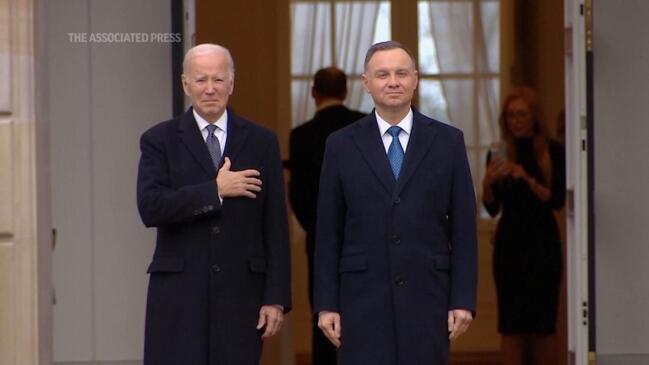 Biden welcomed to Poland by President Duda