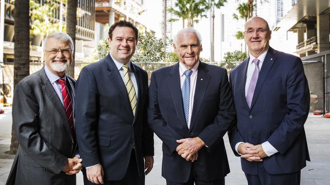 Western Sydney University chancellor Professor Peter Shergold AC, NSW Minister for Jobs, Investment, Tourism and Western Sydney Stuart Ayres, Walker Group executive chairman Lang Walker and Western Sydney University vice-chancellor and president Professor Barney Glover.